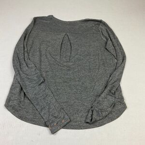 Vince Womens Small Gray Shimmer Pleated Back Tee Long Sleeve Casual Chic Top